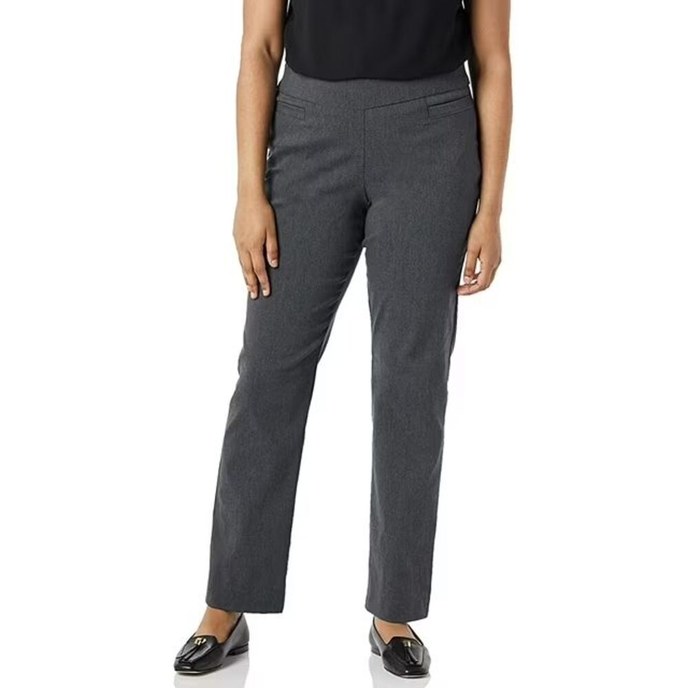 NWT BRIGGS The Slimming Solution Comfort Waistband~Heather Gray Pants~Size 16W